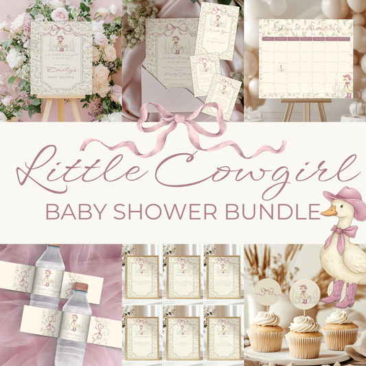 Baby Shower Mega Bundle - Little Cowgirl Silly Goose Vintage Coquette Pink BS150