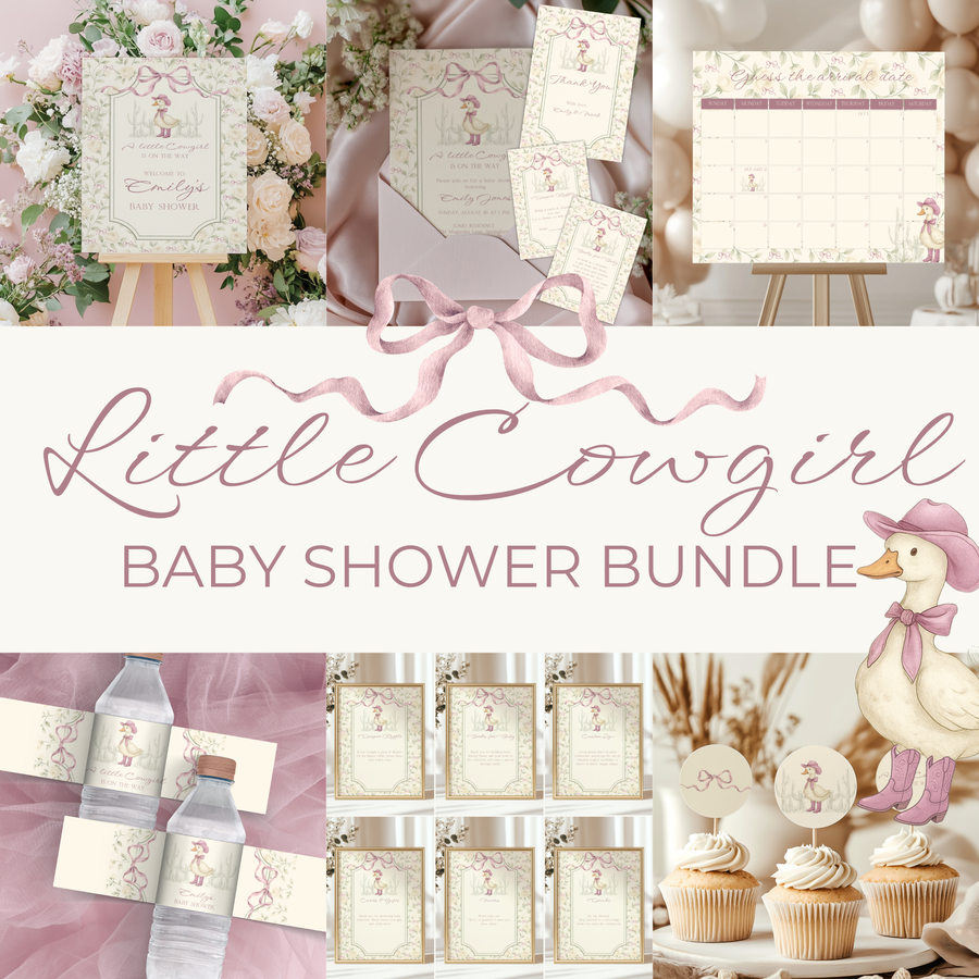 Baby Shower Mega Bundle - Little Cowgirl Silly Goose Vintage Coquette Pink BS150