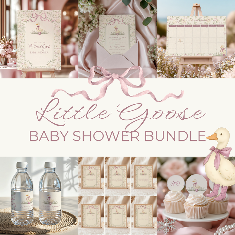 Vintage Floral Little Goose Baby Shower Bundle BS150