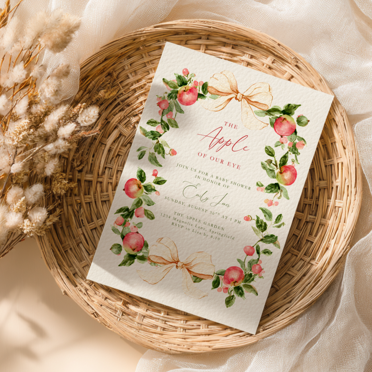 Baby Shower Invitation - Vintage Apple Of Our Eye BS227