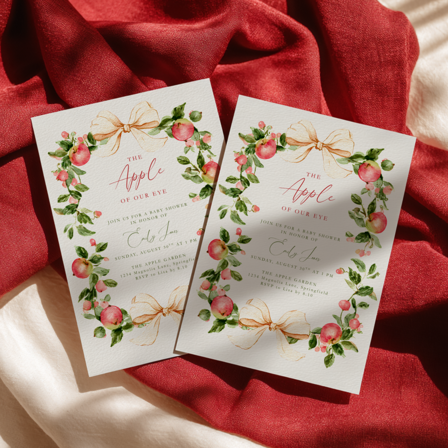 Baby Shower Invitation - Vintage Apple Of Our Eye BS227