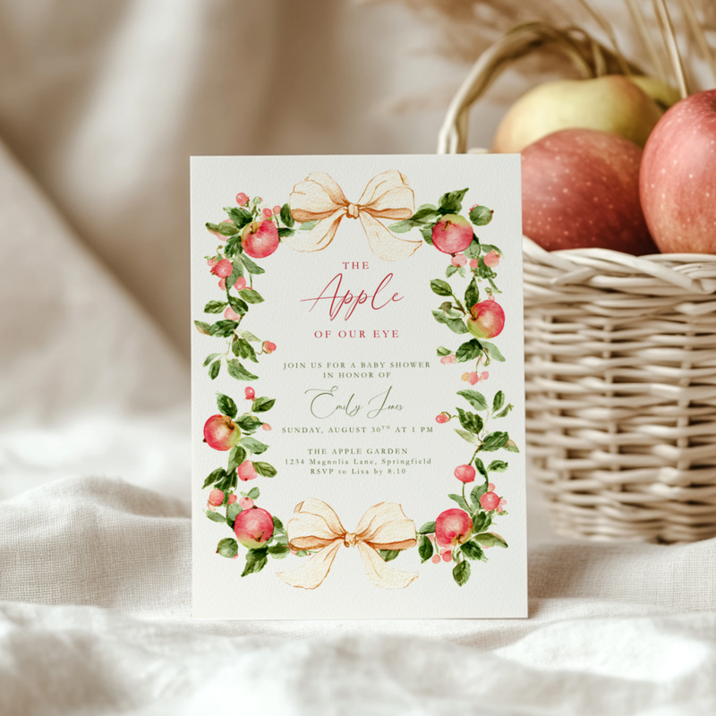 Baby Shower Invitation - Vintage Apple Of Our Eye BS227