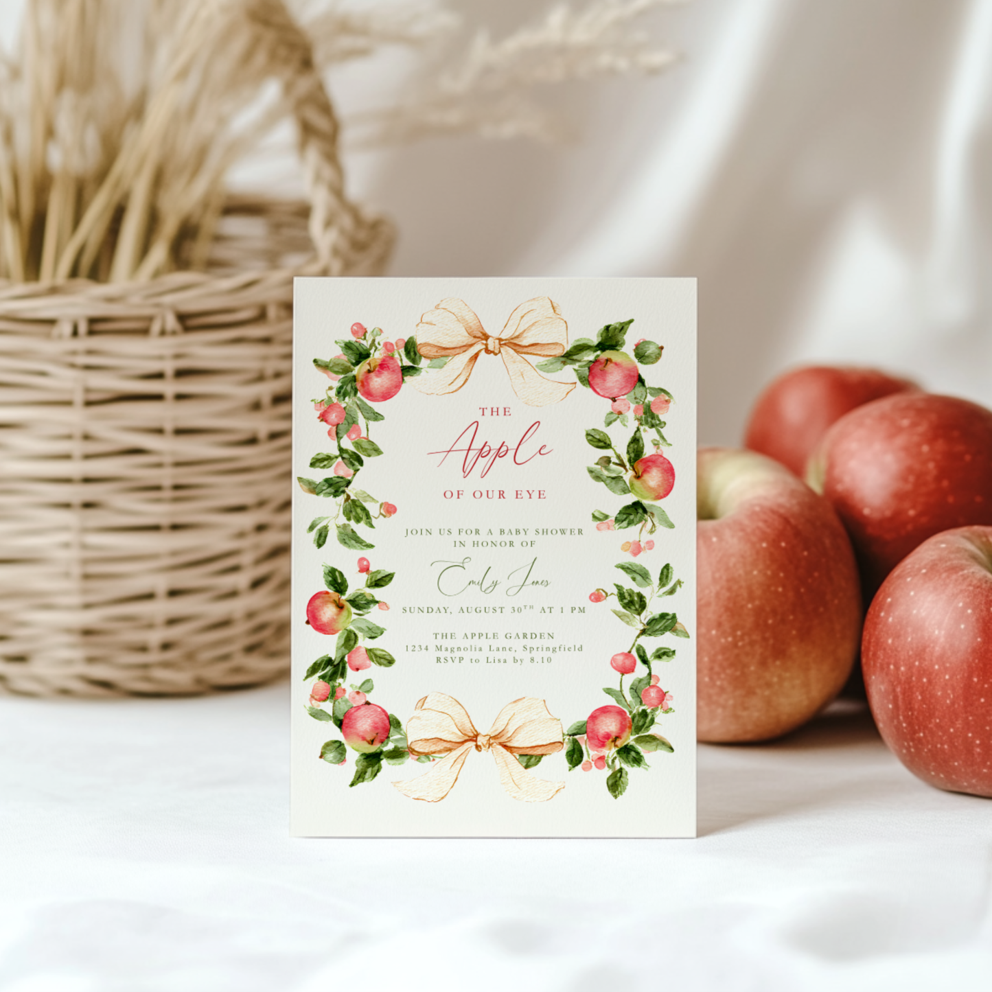 Baby Shower Invitation - Vintage Apple Of Our Eye BS227