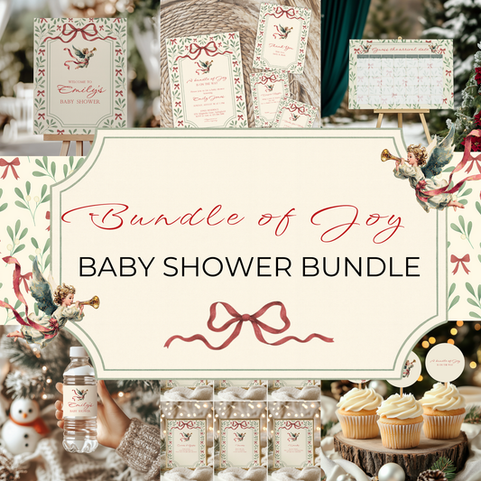 Baby Shower Mega Bundle - Vintage Floral Christmas Bundle of Joy BS232