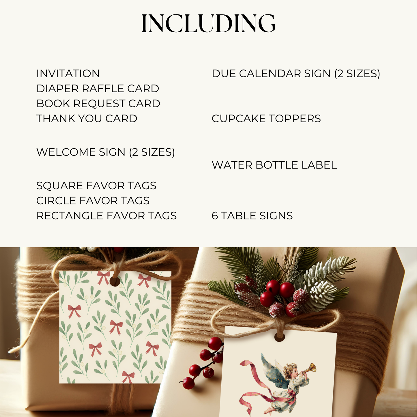 Baby Shower Mega Bundle - Vintage Floral Christmas Bundle of Joy BS232