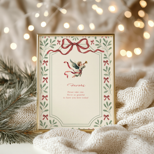 Baby Shower Table Sign Bundle - Vintage Floral Christmas BS232