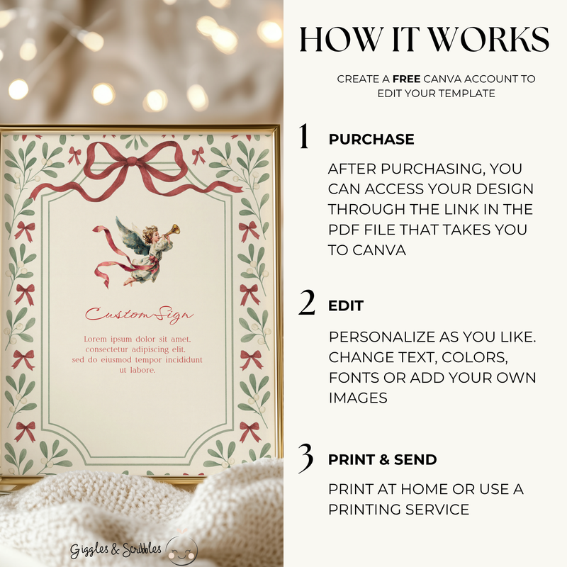 Baby Shower Table Sign Bundle - Vintage Floral Christmas BS232