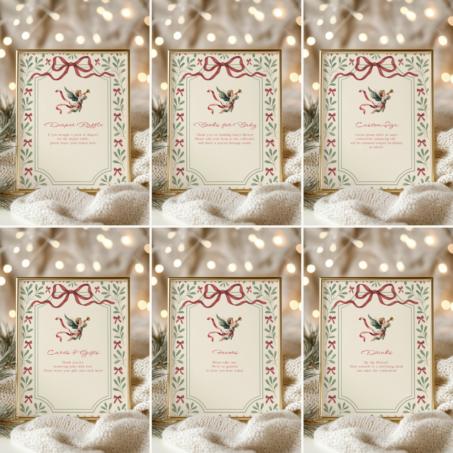 Baby Shower Mega Bundle - Vintage Floral Christmas Bundle of Joy BS232
