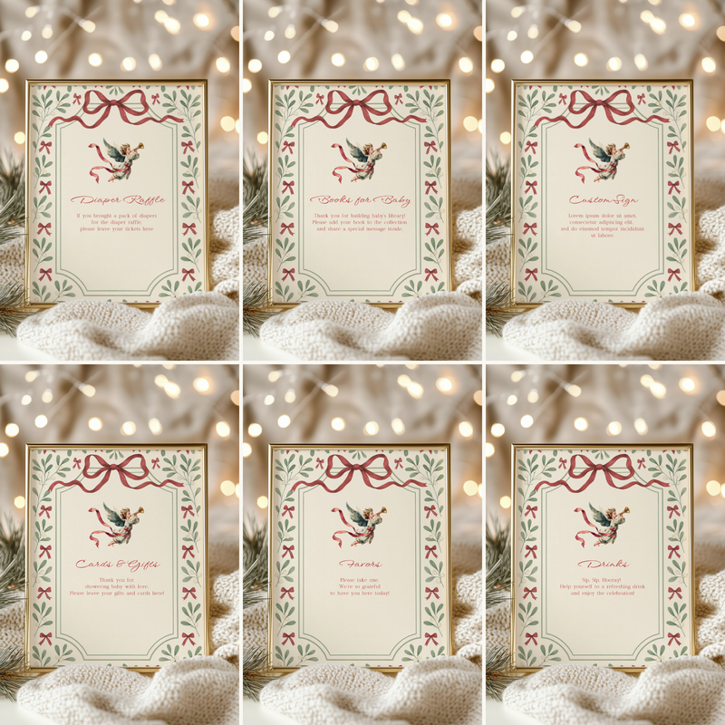 Baby Shower Mega Bundle - Vintage Floral Christmas Bundle of Joy BS232