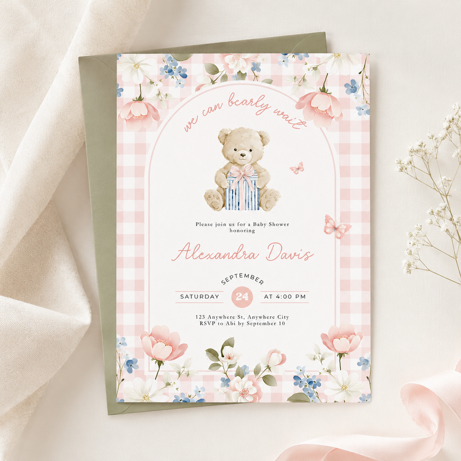 We Can Bearly Wait Baby Shower Invitation L98