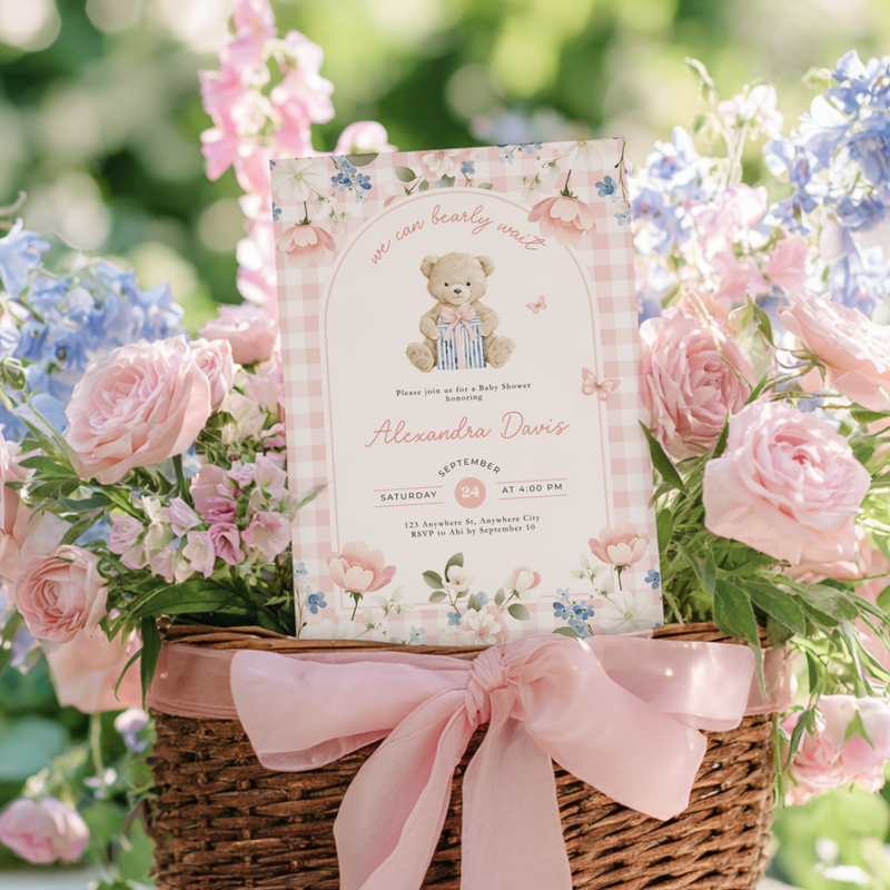 We Can Bearly Wait Baby Shower Invitation L98