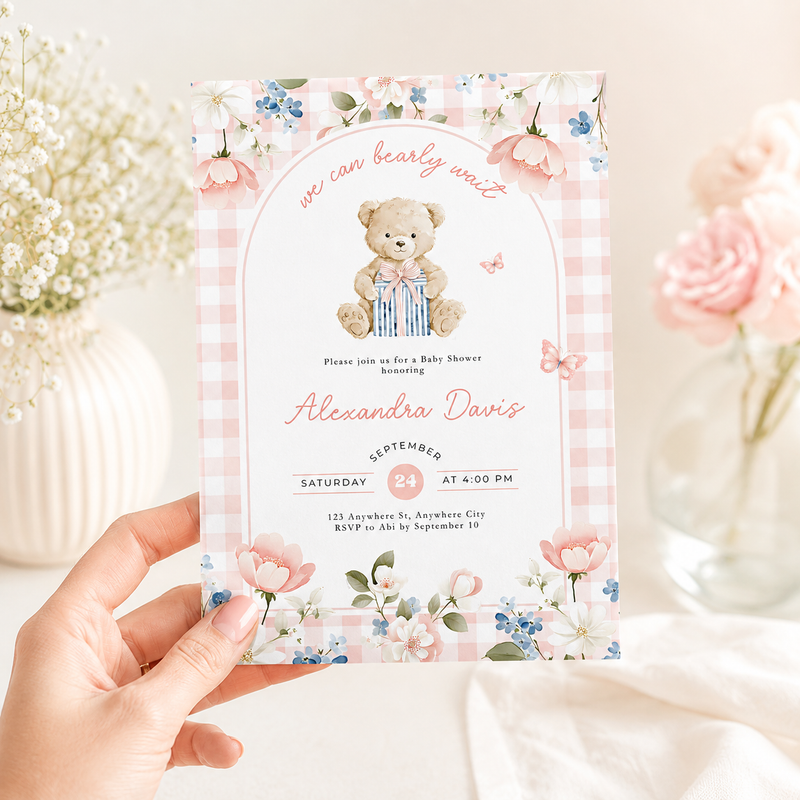 We Can Bearly Wait Baby Shower Invitation L98