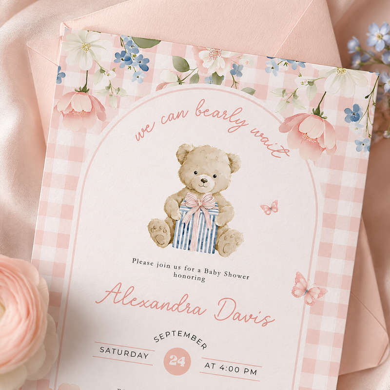 We Can Bearly Wait Baby Shower Invitation L98