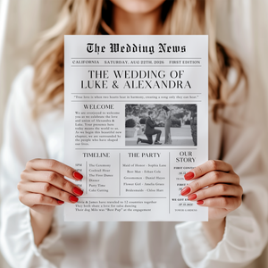 Editable Wedding Newspaper Front Page with Photo L28