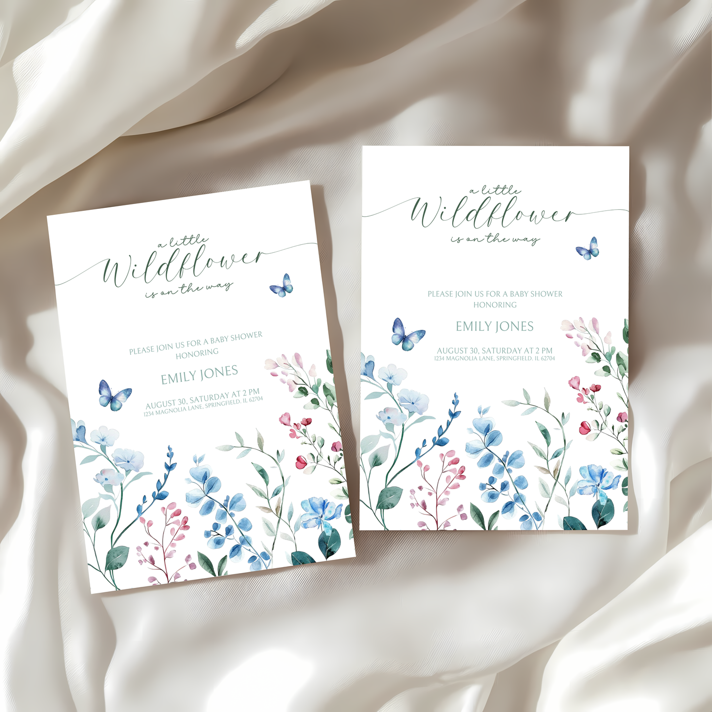 Baby Shower Invitation - A little Wildflower is on the way BS65