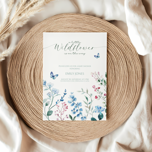Baby Shower Invitation - A little Wildflower is on the way BS65