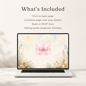 Floral Woodland Baby Shower Website Template - Editable RSVP Website BS188