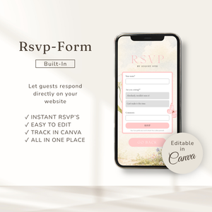 Floral Woodland Baby Shower Website Template - Editable RSVP Website BS188